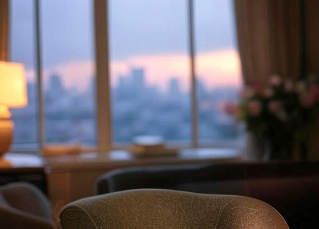 夕暮れ時の都市の景色